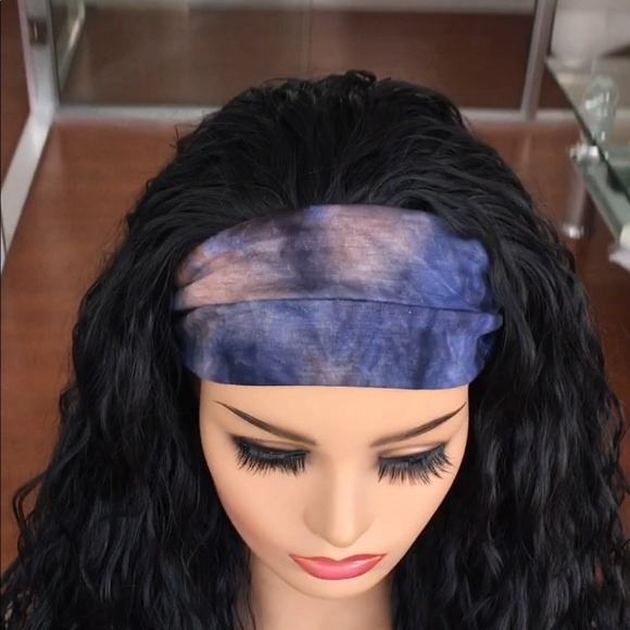 Black head band synthetic fiber wig - Picture 3 of 4